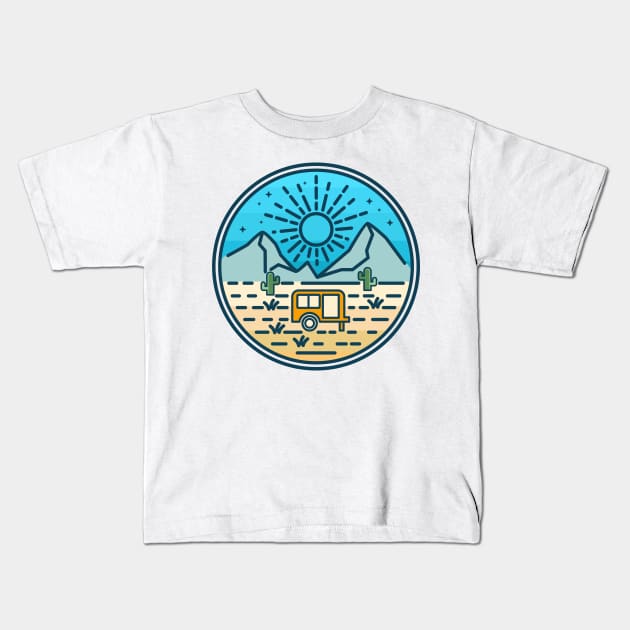 Mountain Circle Kids T-Shirt by Polahcrea